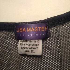 USA Master active wear 2XL mesh top/pool/bathing suit cover /tank top  black